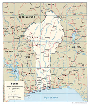Carta politica del Benin