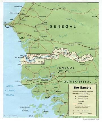 Carta politica del Gambia