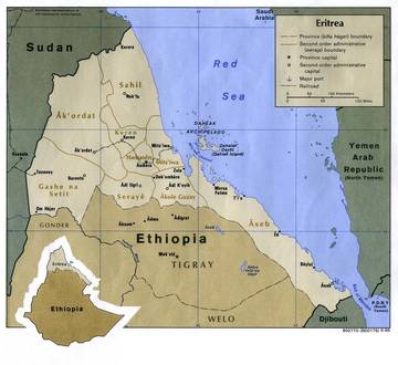 Carta politica dell'Eritrea