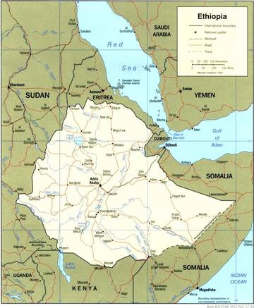 Carta politica dell'Etiopia