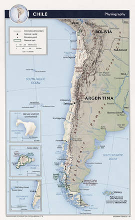 Carta fisica del Cile