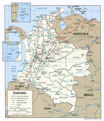 Carta politica della Colombia